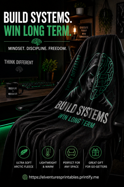 Build Systems. Win Long Term. Motivational Arctic Fleece Blanket
