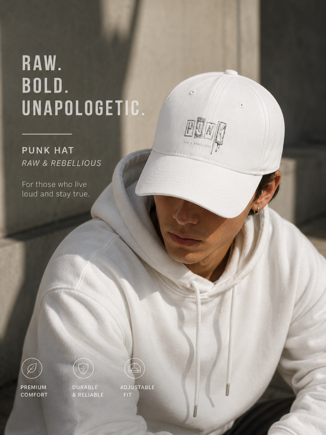 Punk Baseball Cap Distressed Hat Streetwear Hat Black Cap Grunge Hat Alternative Fashion Hat Unisex Hat Urban Style Cap