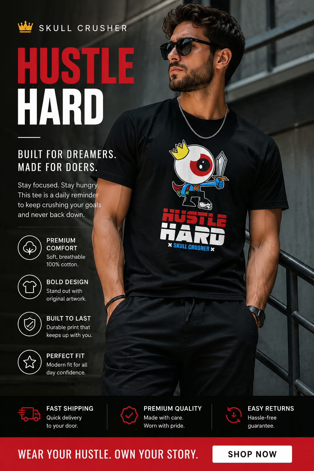 Hustle Hard Shirt Motivation T Shirt Streetwear Graphic Tee Unisex Shirt Cool Outfit Entrepreneur Shirt Gym Shirt