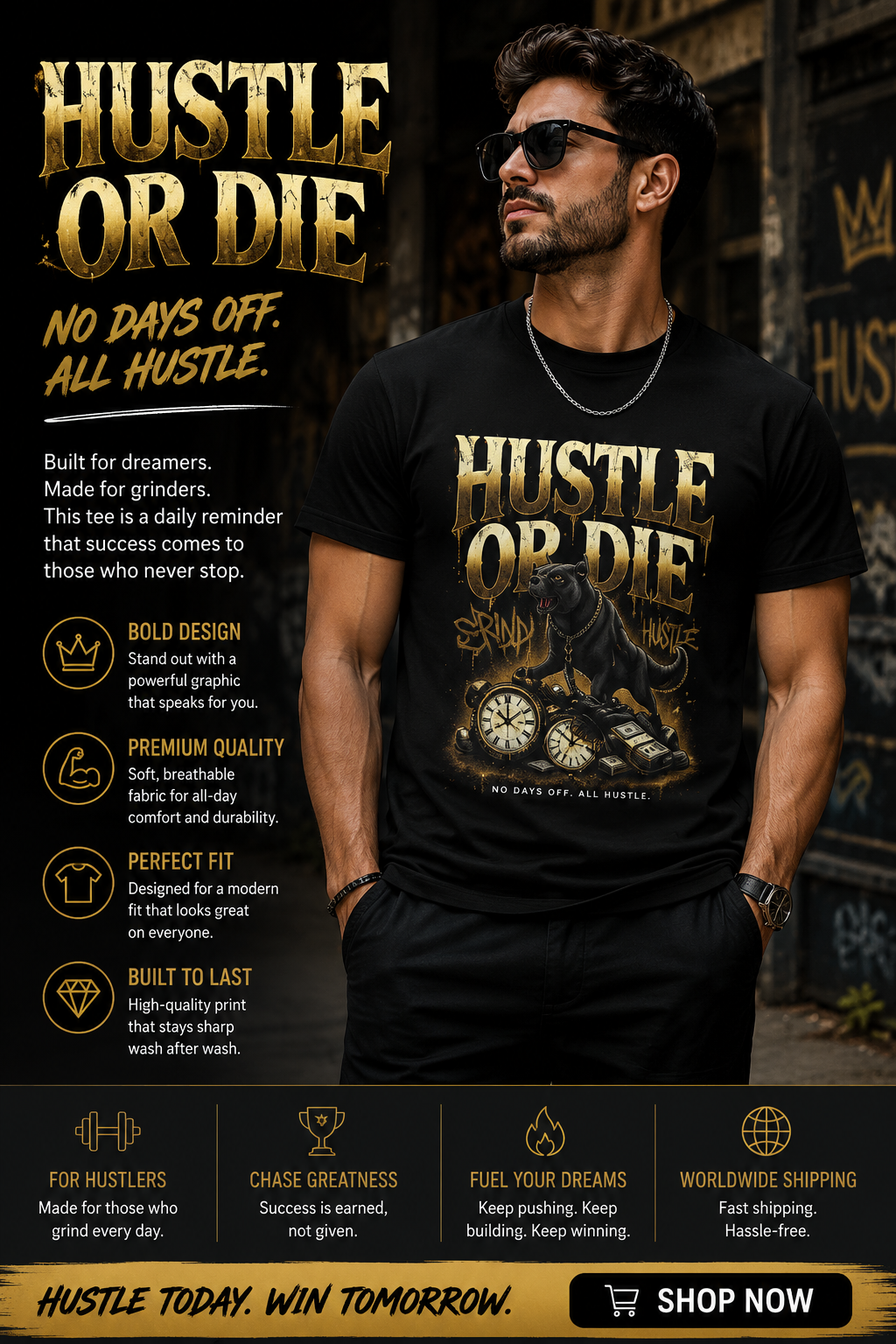 Hustle Or Die Shirt Motivational T Shirt Streetwear Graphic Tee Money Mindset Shirt Entrepreneur Shirt Urban Style Shirt Unisex Tee