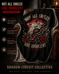 Not All Smiles Are Innocent Sherpa Blanket Gothic Wolf Throw Tattoo Style Blanket Dark Aesthetic Cozy Plush Blanket Alternative Home Decor