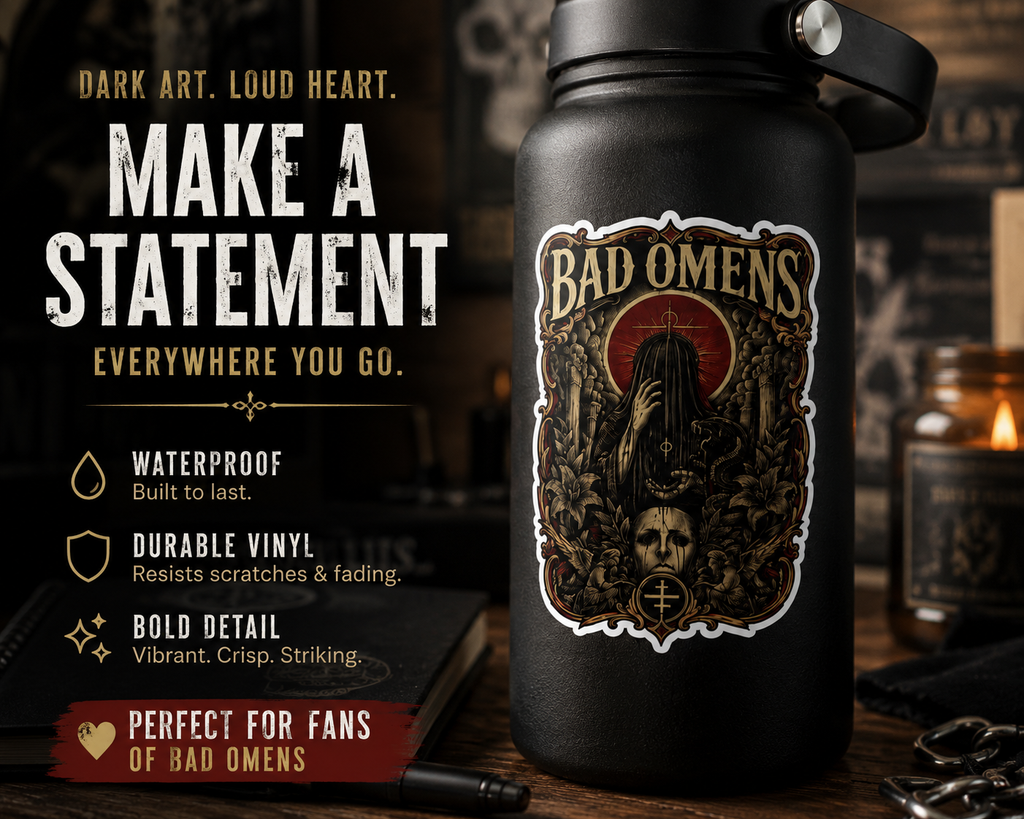 Bad Omens Inspired Gothic Vinyl Sticker Dark Alternative Rock Decal Waterproof Laptop Sticker Water Bottle Decal Music Fan Gift