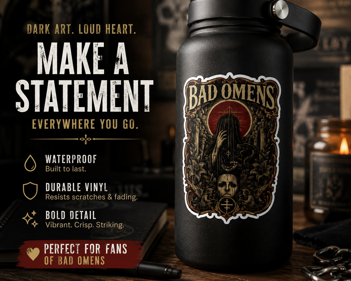 Bad Omens Inspired Gothic Vinyl Sticker Dark Alternative Rock Decal Waterproof Laptop Sticker Water Bottle Decal Music Fan Gift