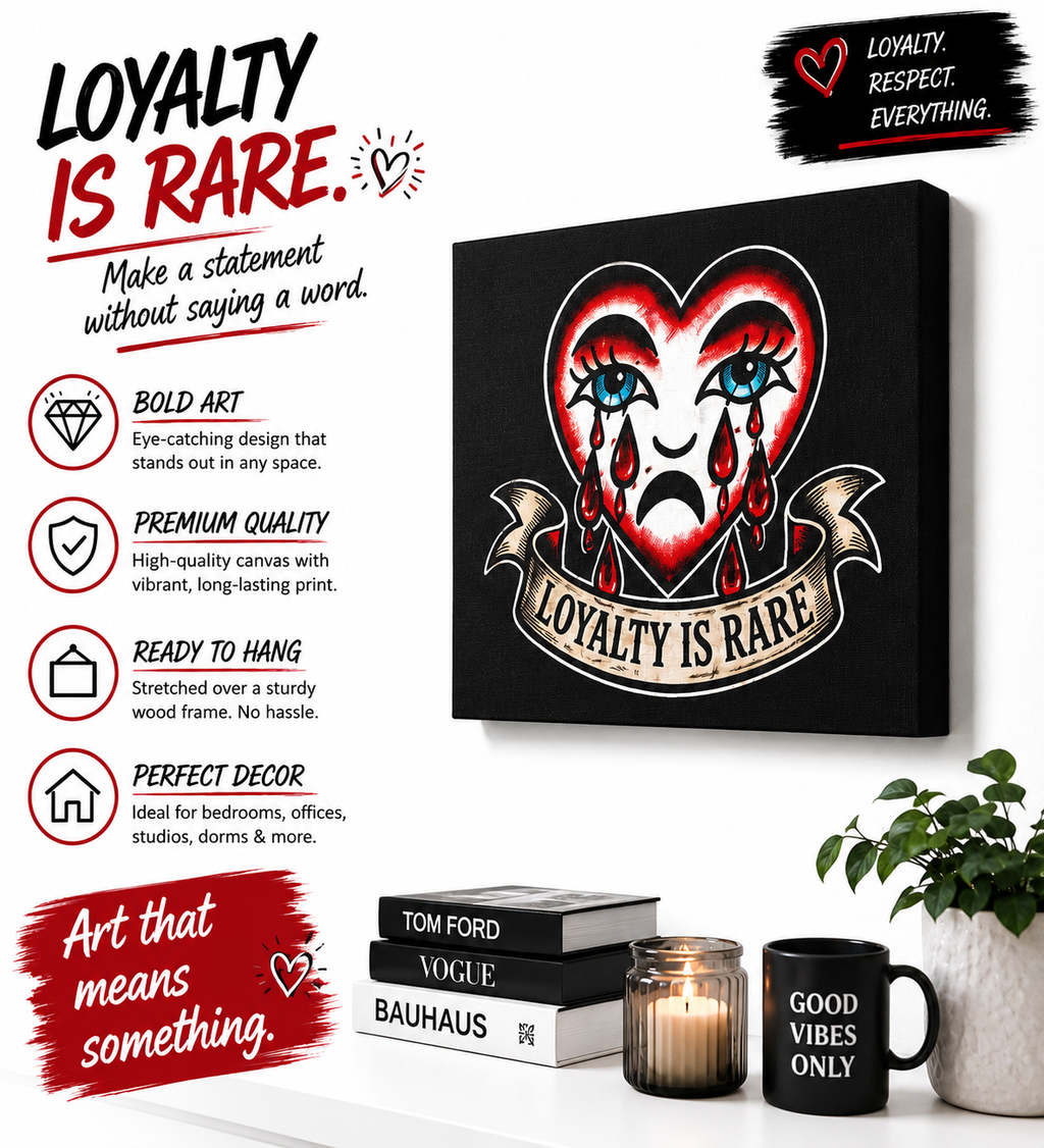 Loyalty Is Rare heart tattoo art Matte Canvas