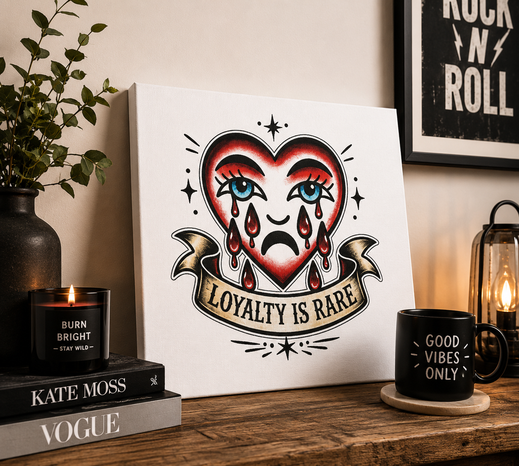 Loyalty Is Rare heart tattoo art Matte Canvas