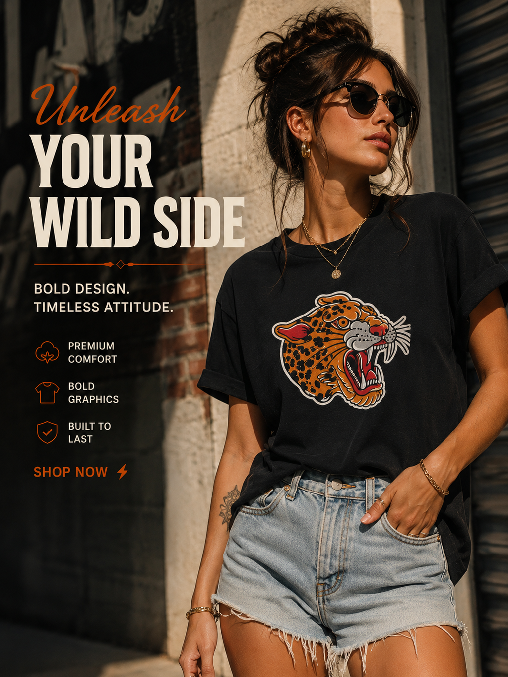 Traditional Leopard Head Tattoo Shirt Vintage Panther Graphic Tee Old School Tattoo Style Streetwear Unisex Black T Shirt for Tattoo Lovers