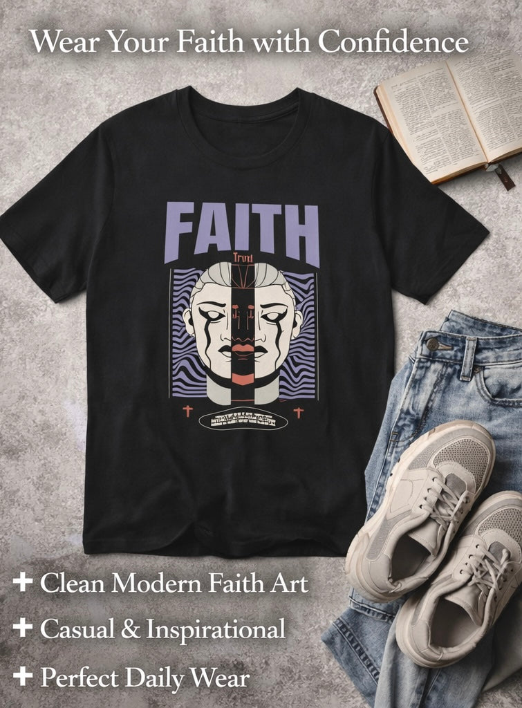 Faith Graphic T Shirt Streetwear Aesthetic Tee Minimalist Religious Art Shirt Modern Spiritual Shirt Unisex Bella Canvas Tee