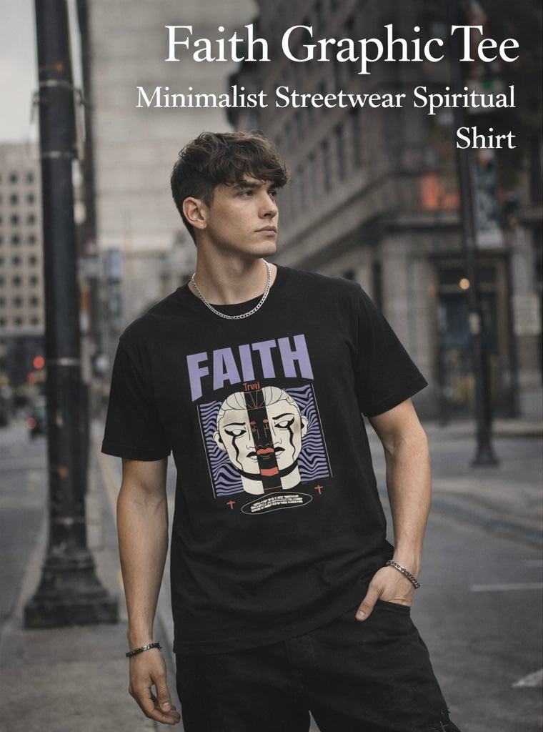 Faith Graphic T Shirt Streetwear Aesthetic Tee Minimalist Religious Art Shirt Modern Spiritual Shirt Unisex Bella Canvas Tee