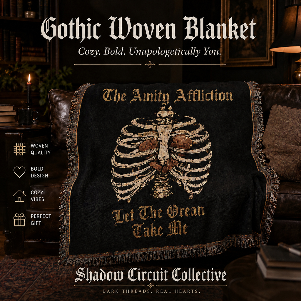 The Amity Affliction Blanket Let The Ocean Take Me Woven Throw Blanket Emo Aesthetic Gothic Room Decor Alternative Music Gift