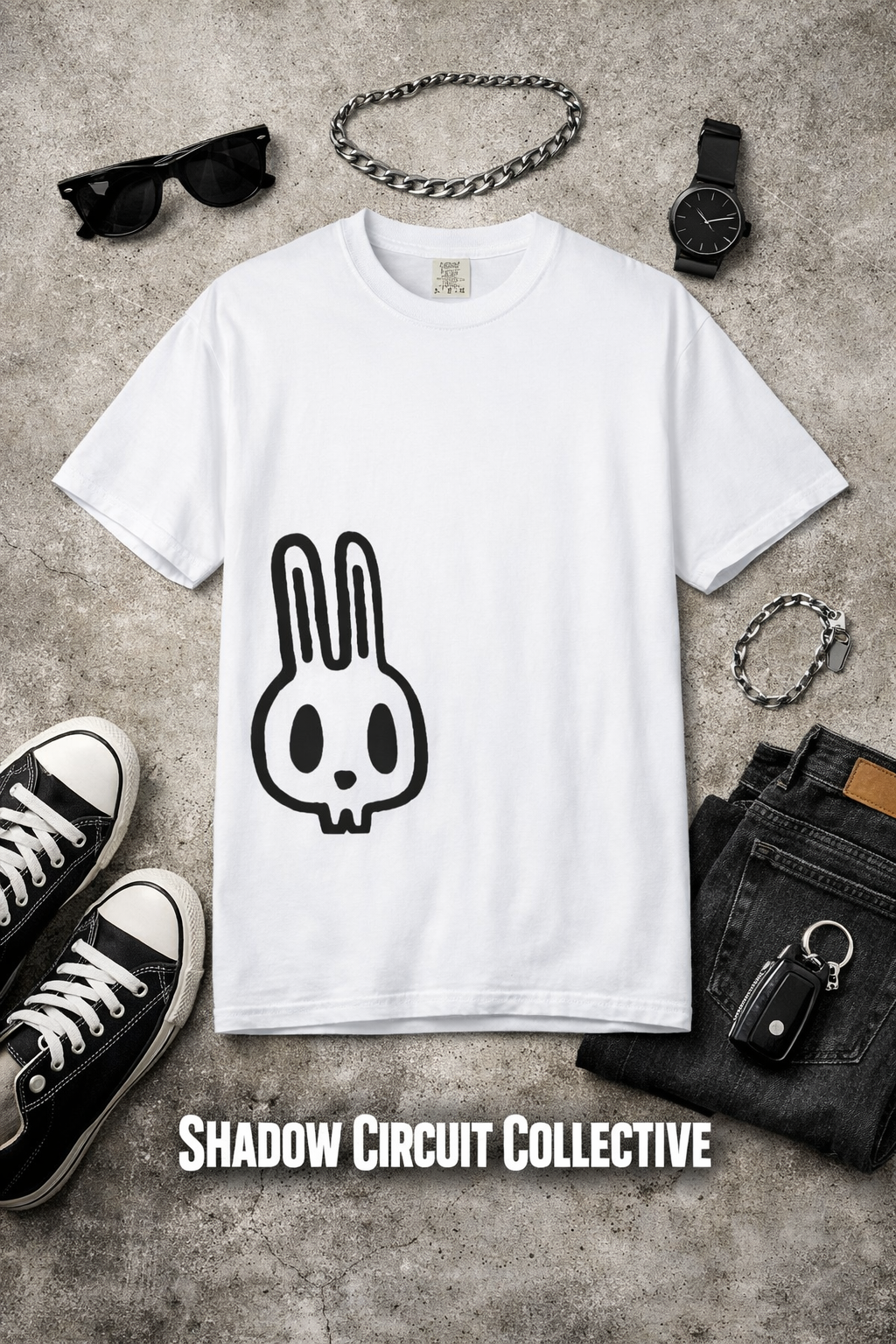 Skull Bunny Tee — Rabbit Graphic T-Shirt
