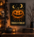 Halloween Trick or Treat Poster — Spooky Dripping Jack-o'-Lantern Matte Print