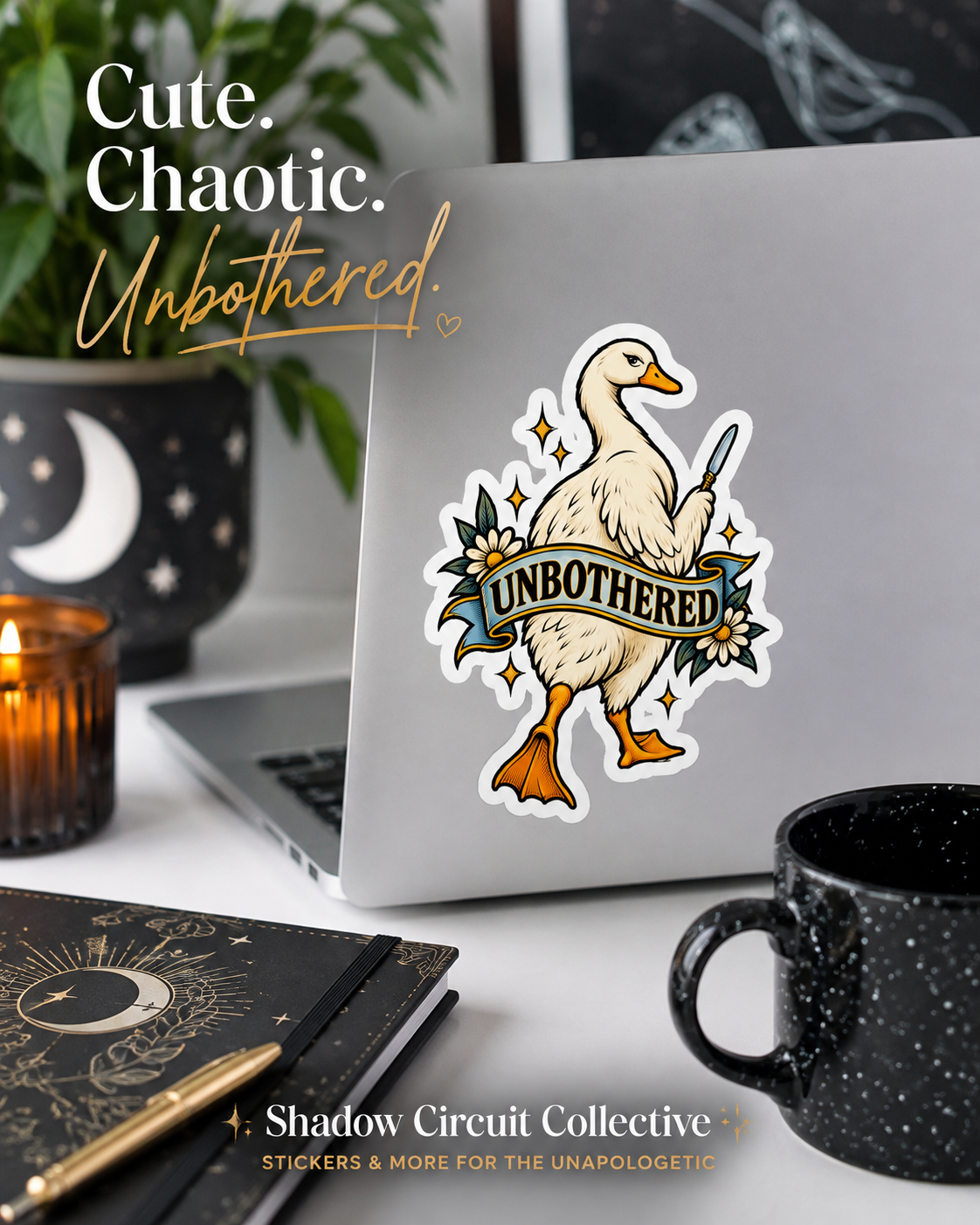 Unbothered Goose Die-Cut Stickers | Vinyl Decal