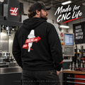Haas Tooling Full-Zip Hoodie — CNC Drill Logo Zip-Up