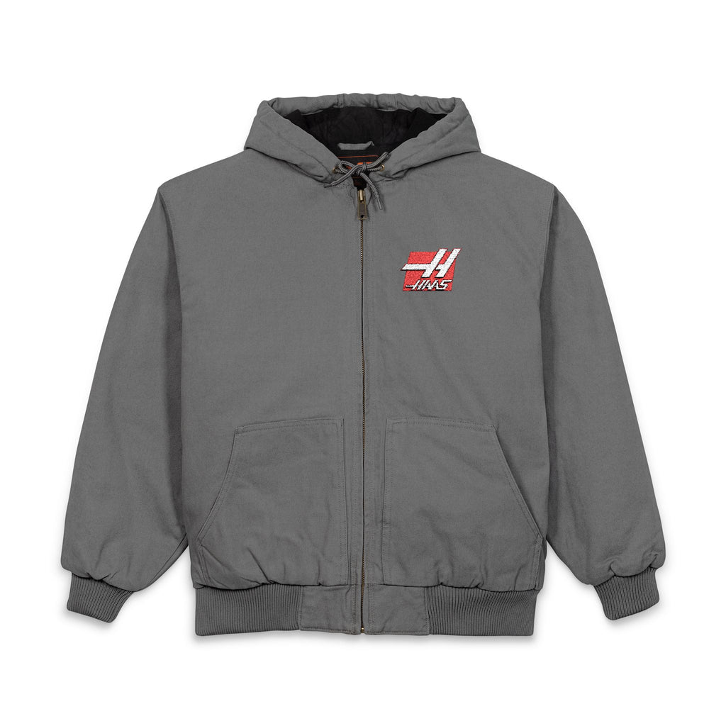 Embroidered HAAS USA logo Hooded Duck Cloth Work Jacket