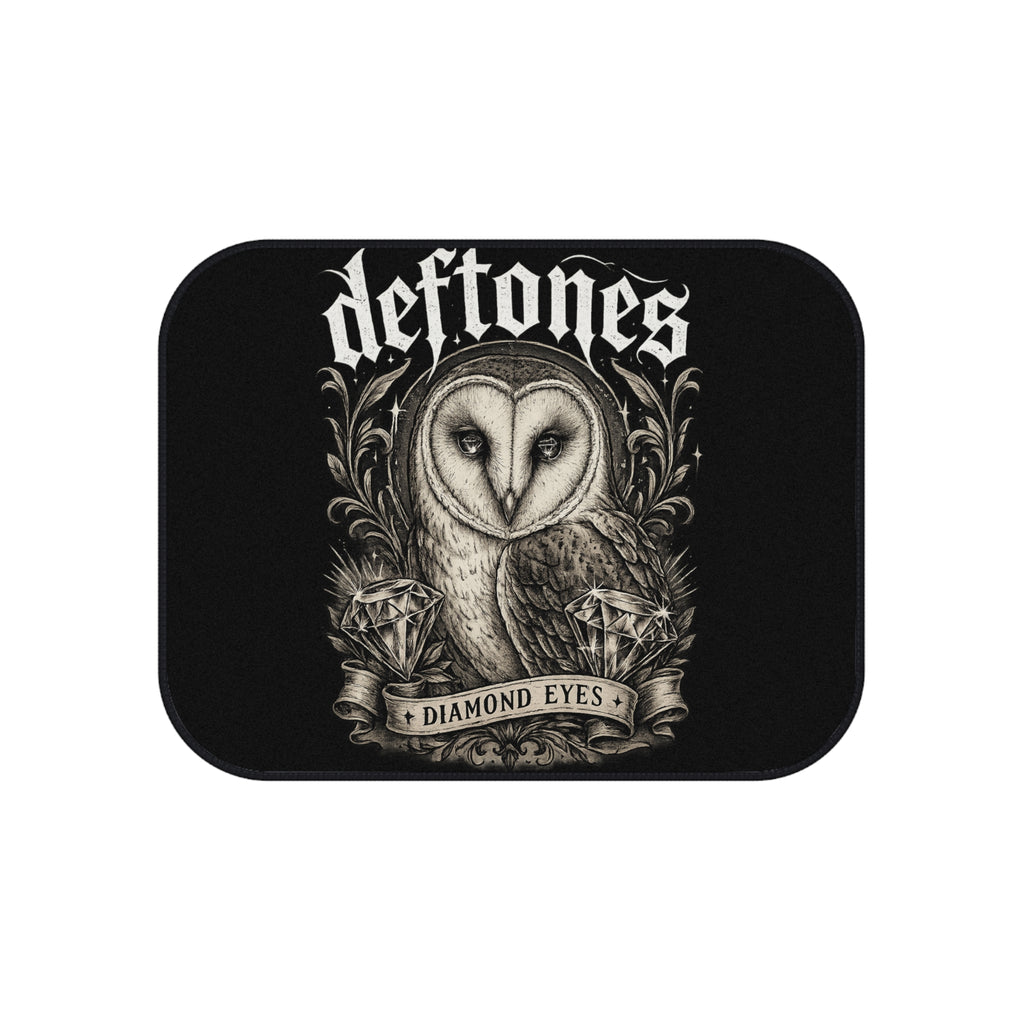 Deftones Inspired Diamond Eyes Rear Car Floor Mats Gothic Owl Alternative Car Accessories Dark Aesthetic Vehicle Decor