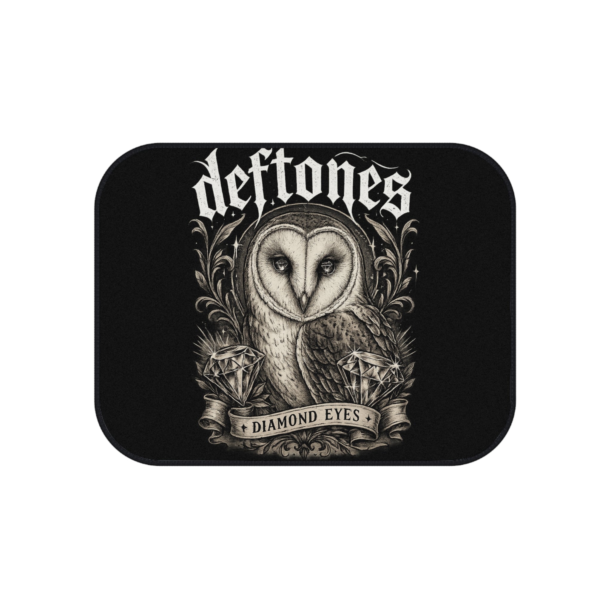 Deftones Inspired Diamond Eyes Rear Car Floor Mats Gothic Owl Alternative Car Accessories Dark Aesthetic Vehicle Decor