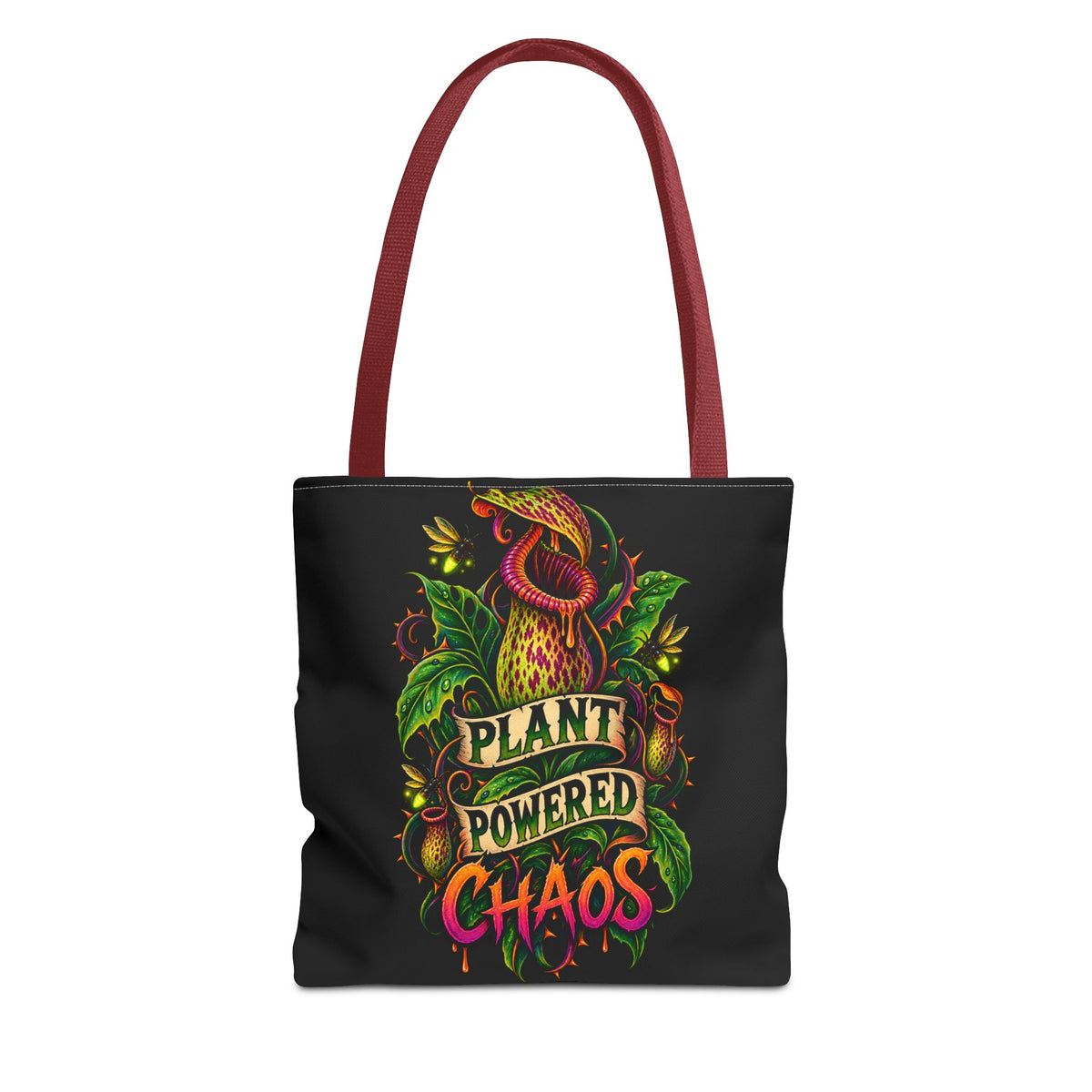 Plant Powered Chaos Tote Bag | Carnivorous Pitcher Plant Illustration
