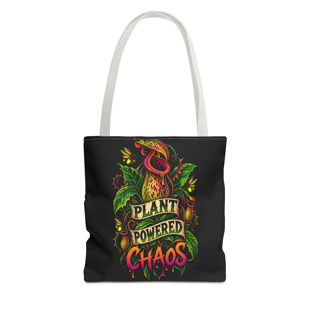 Plant Powered Chaos Tote Bag | Carnivorous Pitcher Plant Illustration