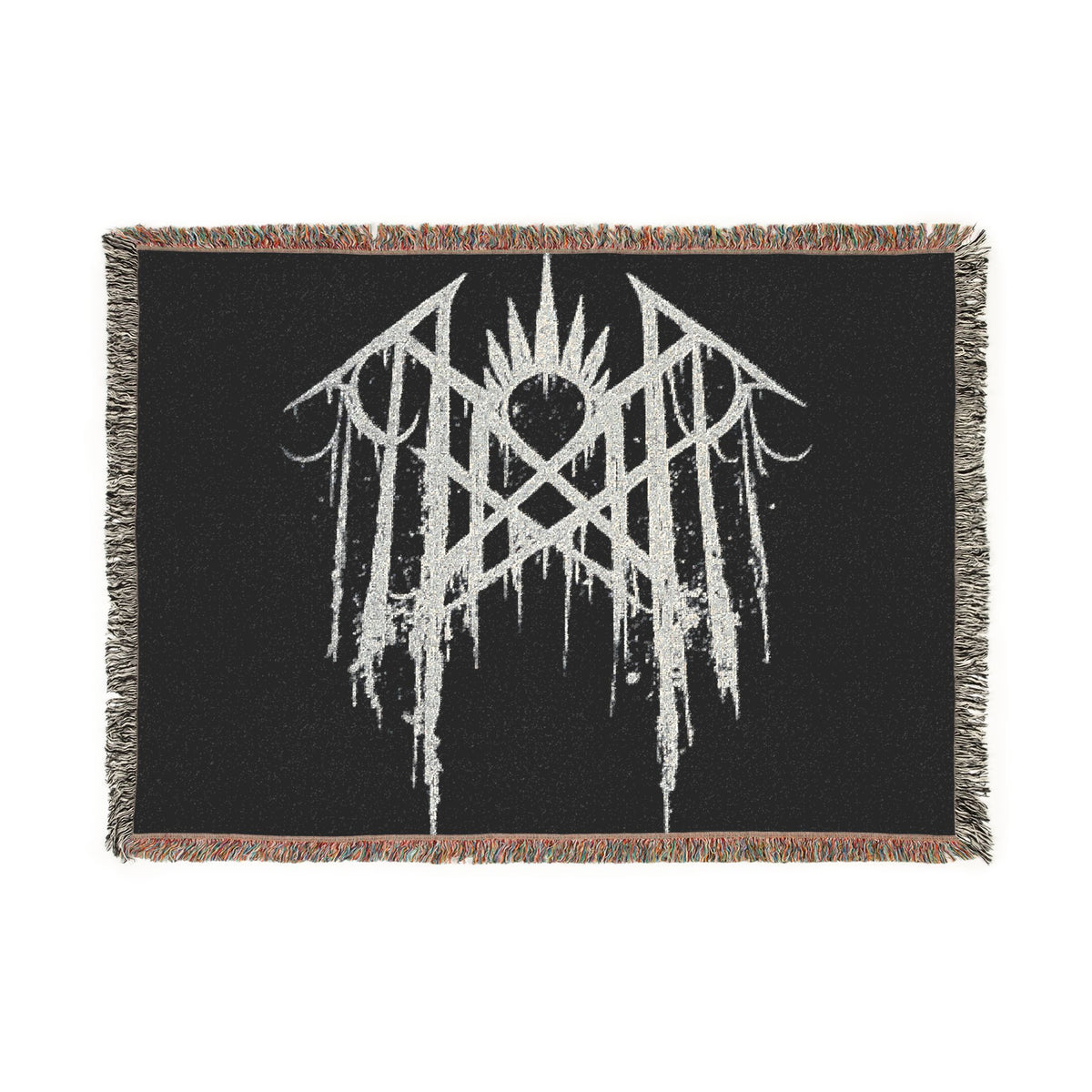 Gothic Woven Blanket Alternative Home Decor Dark Academia Throw Emo Gothic Couch Blanket Black Woven Throw Grunge Room Decor