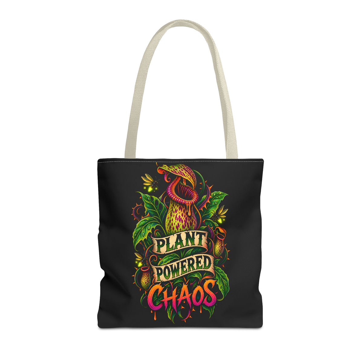 Plant Powered Chaos Tote Bag | Carnivorous Pitcher Plant Illustration
