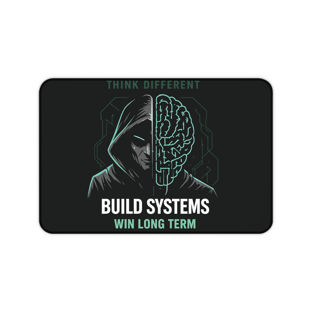 Build Systems Win Long Term Desk Mat Gaming Mouse Pad Motivational Desk Setup Productivity Mat Tech Workspace Accessories Large Mousepad