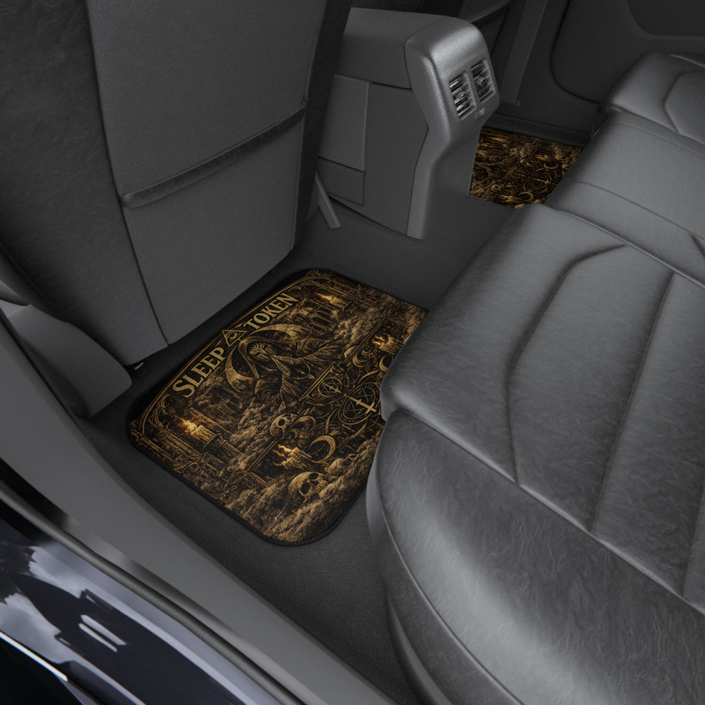 Sleep Token Rear Car Floor Mats Gothic Alternative Car Accessories Dark Vehicle Decor Non Slip Auto Floor Mats Custom Car Interior Mats