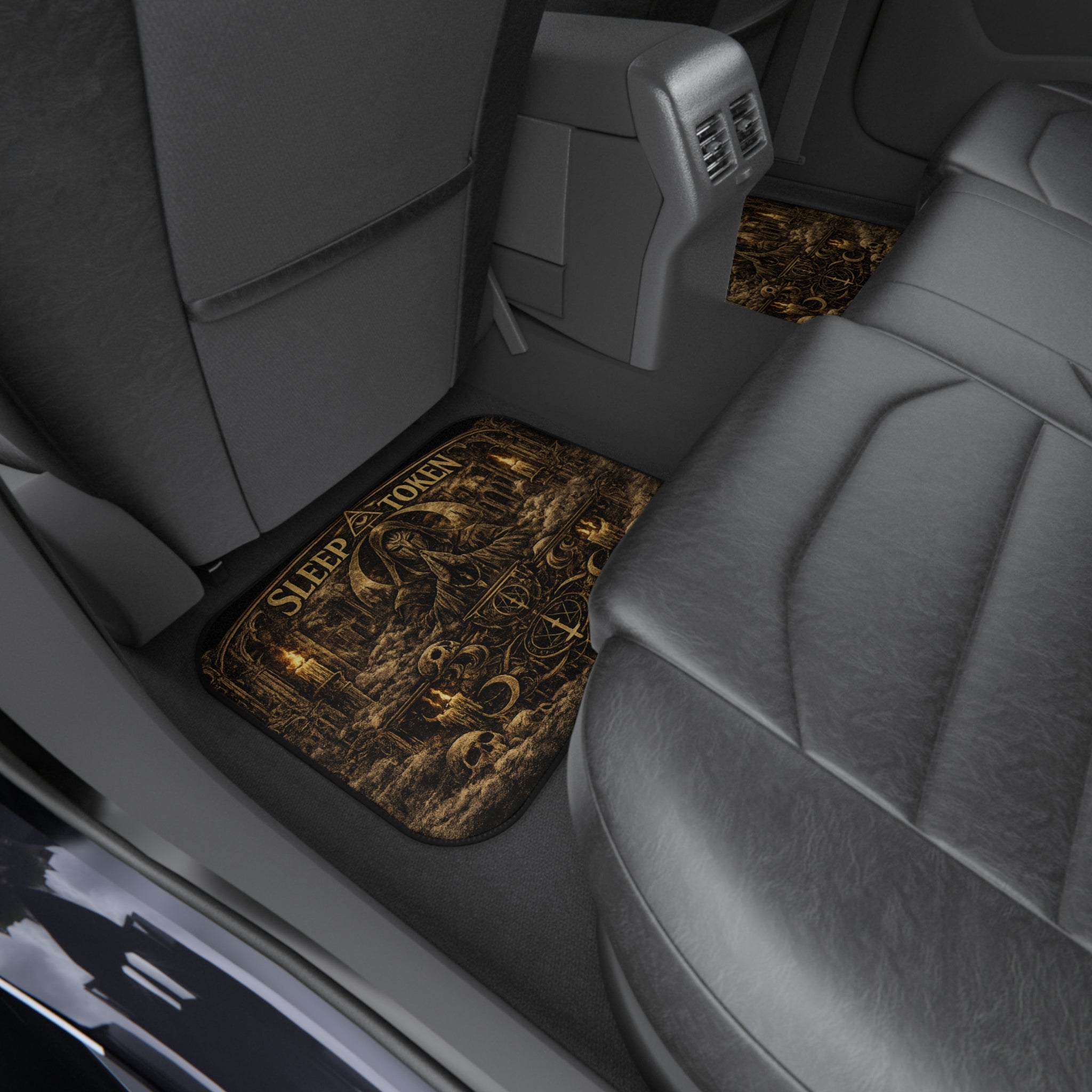 Sleep Token Rear Car Floor Mats Gothic Alternative Car Accessories Dark Vehicle Decor Non Slip Auto Floor Mats Custom Car Interior Mats