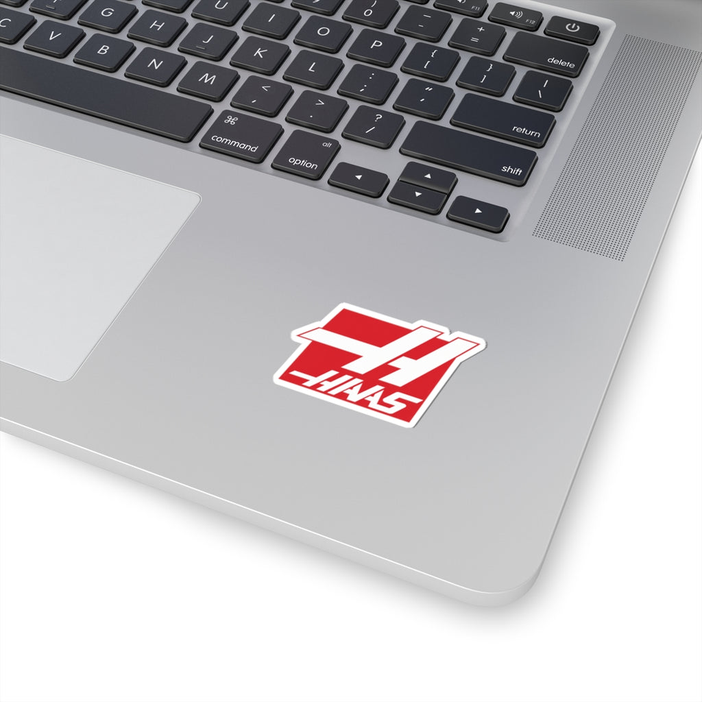 Haas Racing Logo Kiss-Cut Sticker — Red Motorsport Laptop Decal