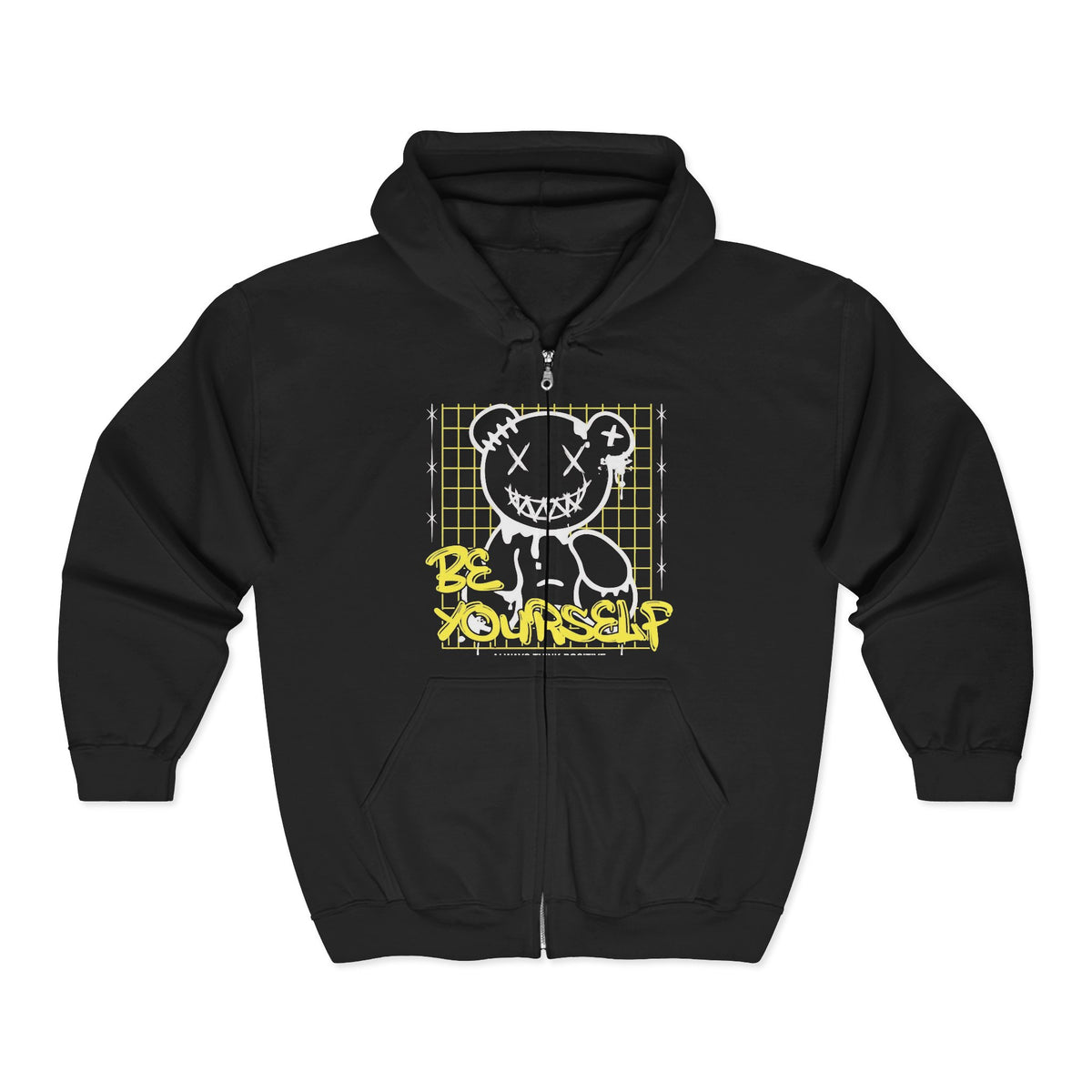 Be Yourself Zip-Up Hoodie | Urban Streetwear Graphic Hoodie