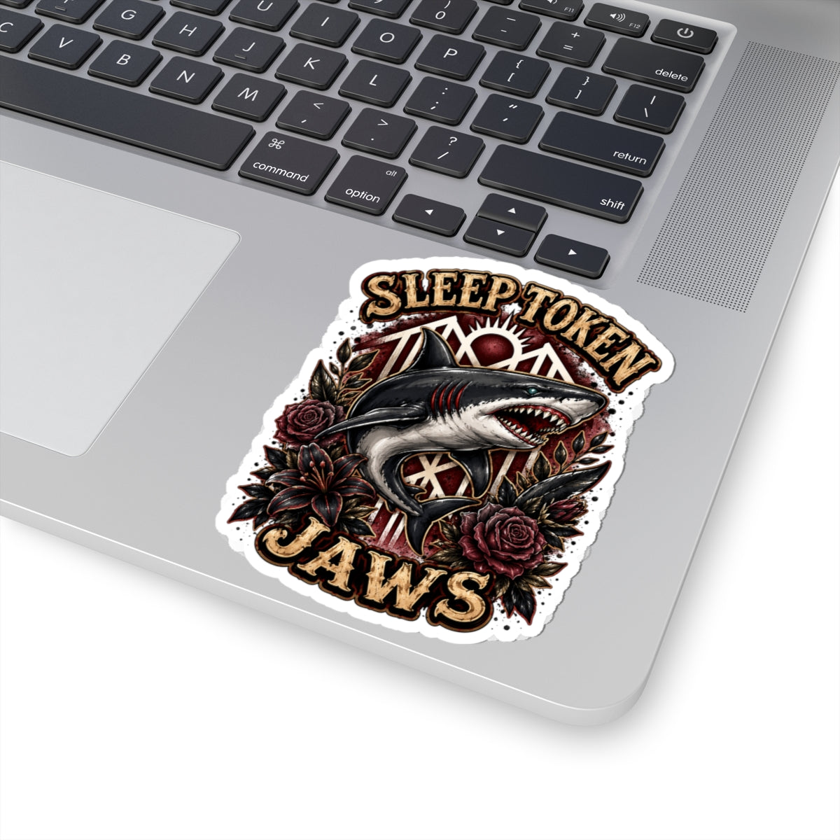 Sleep Token Jaws Sticker Shark Vinyl Decal Waterproof Laptop Sticker Water Bottle Decal Metal Music Fan Gift Gothic Tattoo Style Sticker