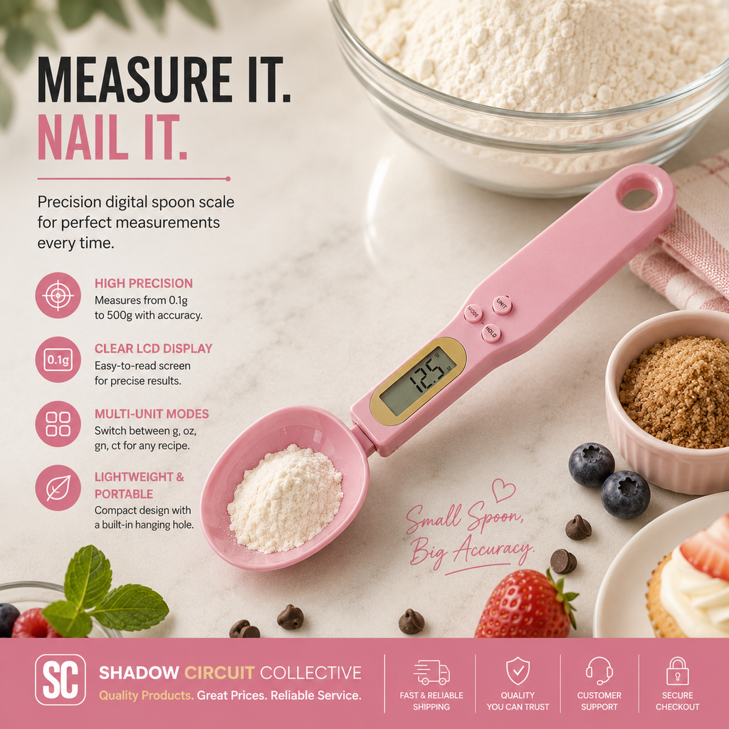 Measure Every Ingredient with Confidence | Digital Spoon Scale for Coffee, Baking, Meal Prep & Pet Food (0.1g Precision LCD Kitchen Scale)