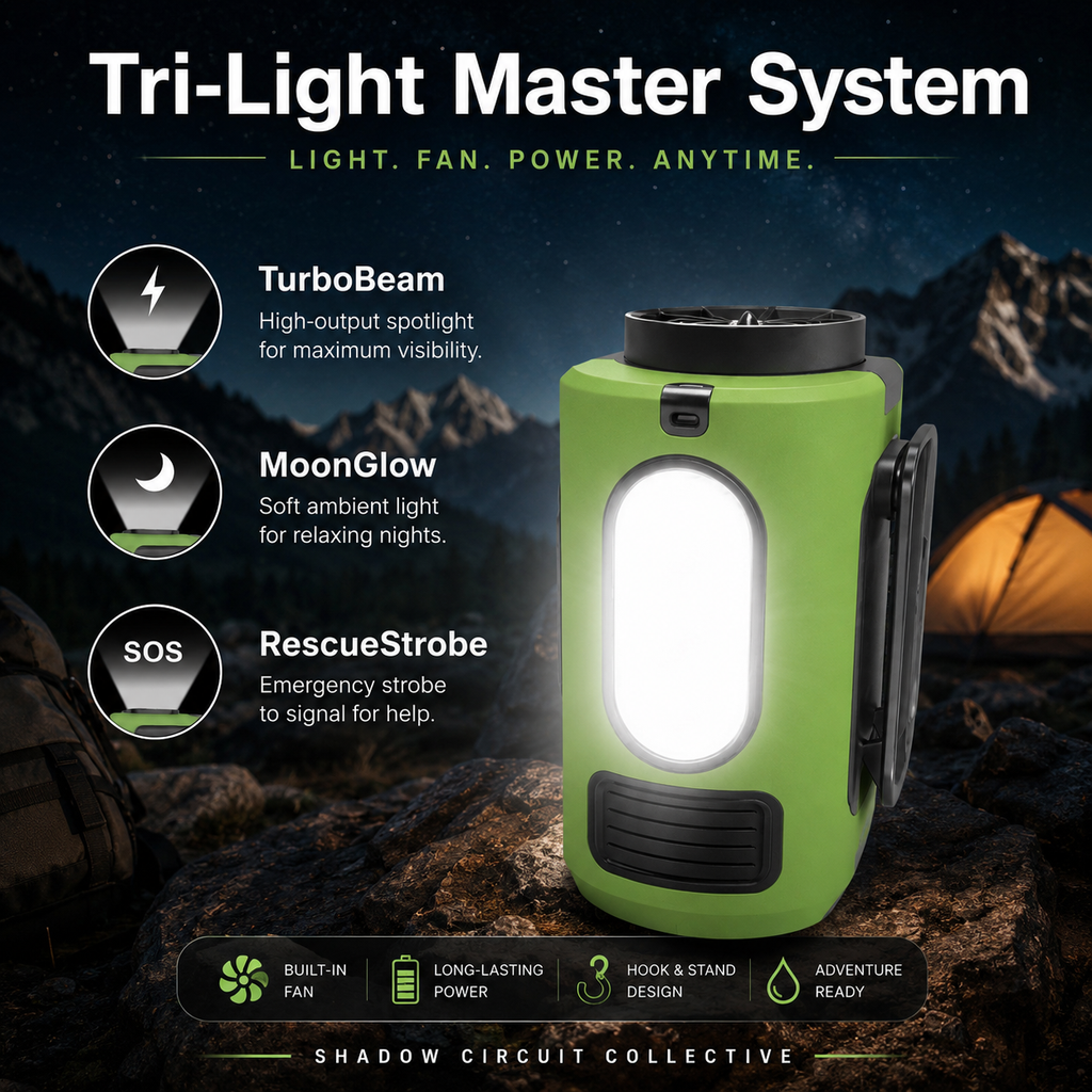 Beat the Heat Anywhere | 10,000mAh Portable Waist Fan,Flashlight, Suitable For Outdoor Camping And Travel Army Green