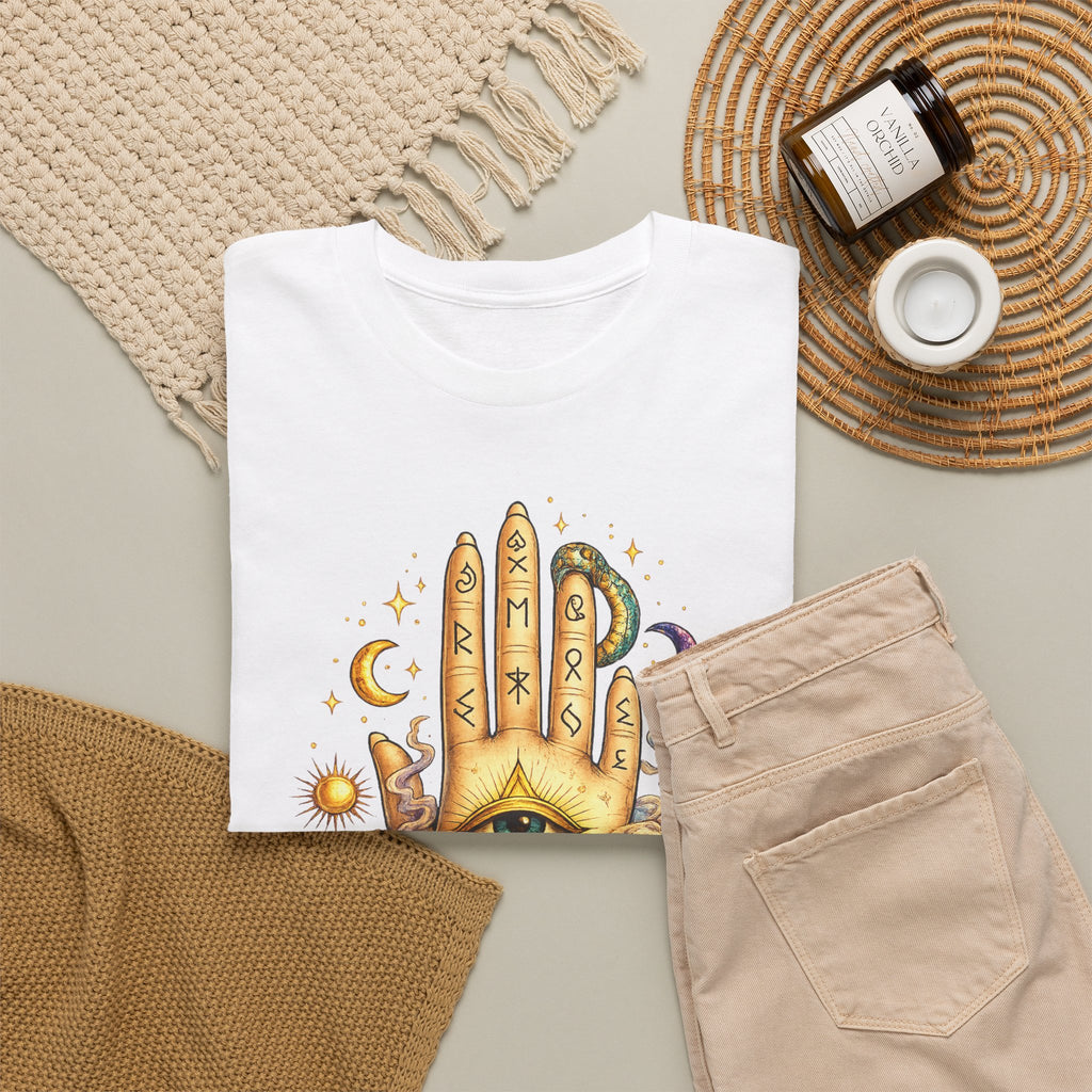 Mystical Hand Graphic Tee Boho Spiritual Shirt Celestial Eye T Shirt Witchy Aesthetic Unisex Graphic Tee Trendy Festival Clothing
