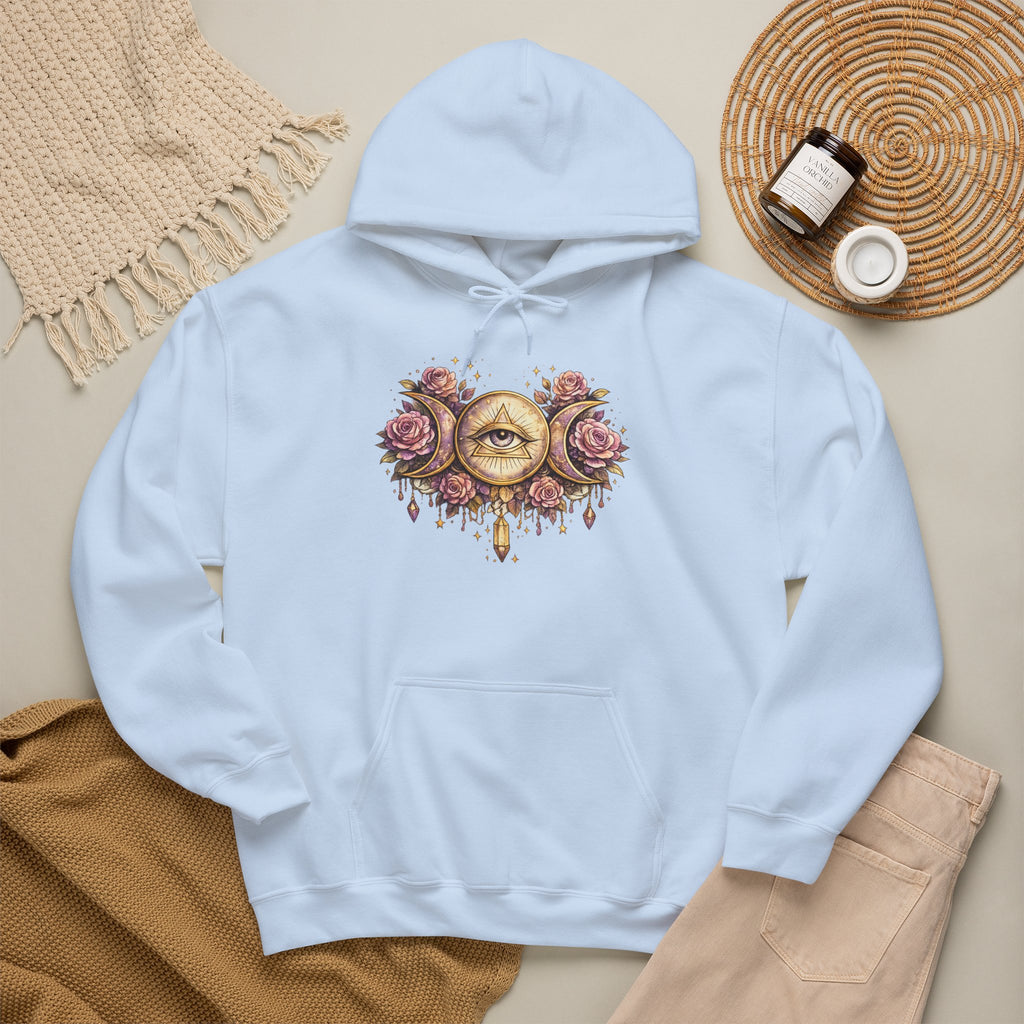 Mystical Third Eye Hoodie Celestial Moon Phase Sweatshirt Spiritual Aesthetic Hoodie Witchy Floral Pullover Boho Hoodie Cozy Sweatshirt