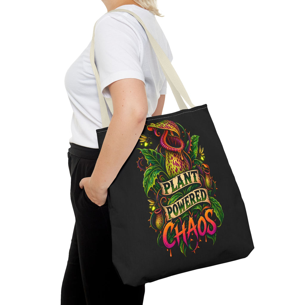 Plant Powered Chaos Tote Bag | Carnivorous Pitcher Plant Illustration