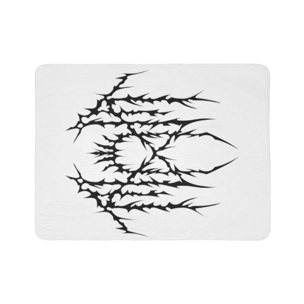 Gothic Thorn Sherpa Blanket | Sleep Token Band Black & White Abstract Fleece Throw