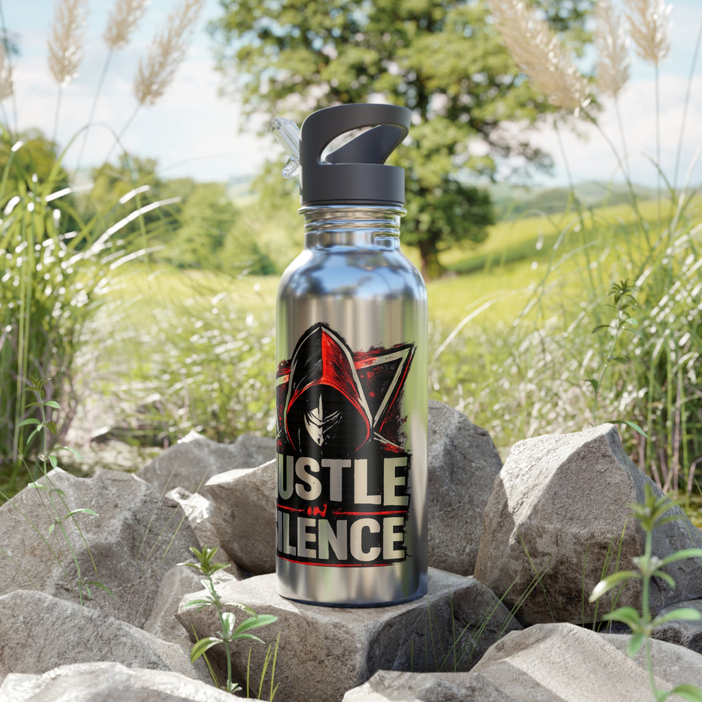 hustle in silence water bottle motivational stainless steel bottle gym bottle mindset drinkware entrepreneur bottle fitness water bottle
