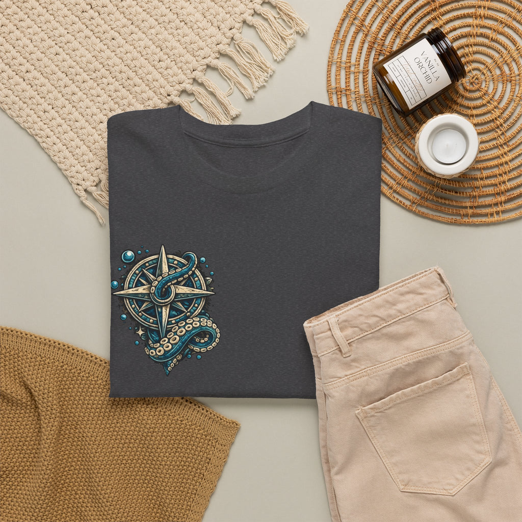 Stay True To Your Mind Nautical Compass Octopus Graphic T Shirt