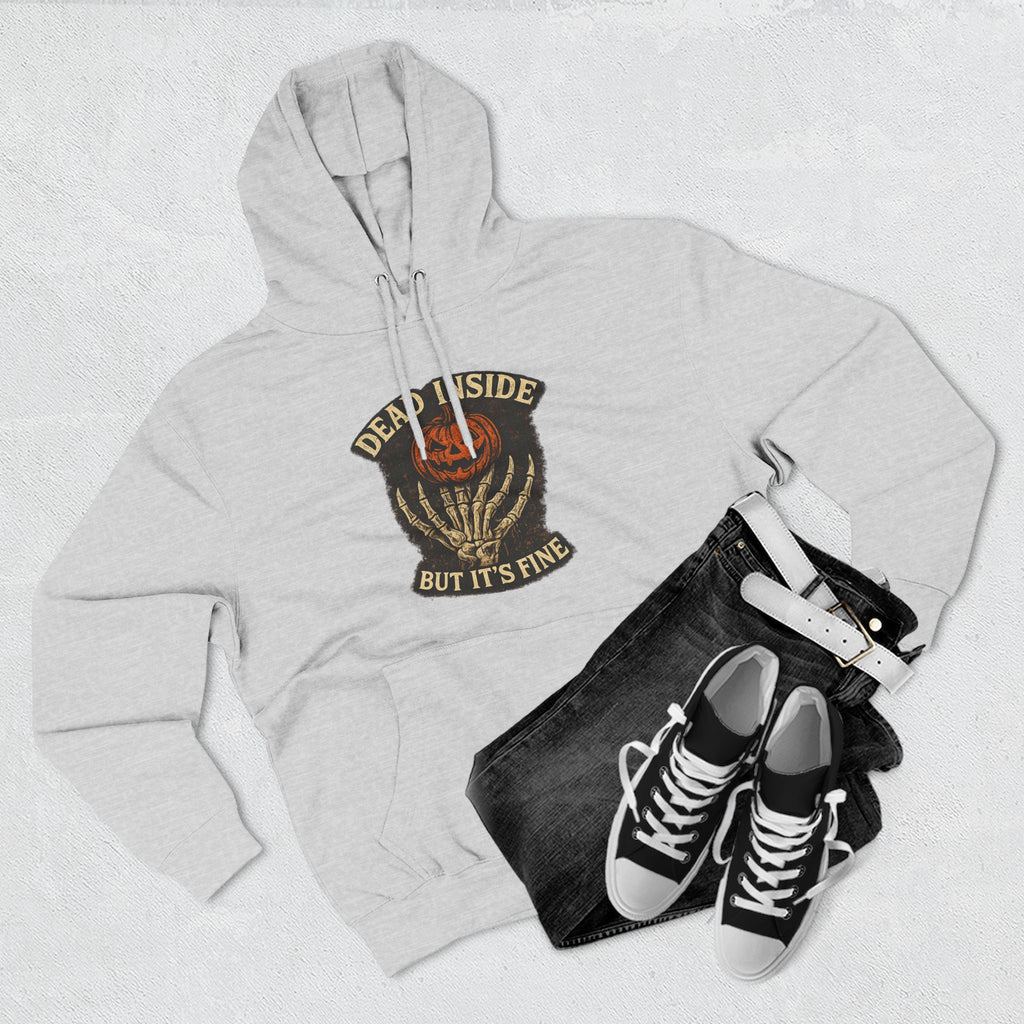 Hoodie — 'Dead Inside But It's Fine' Pumpkin Patch Goth Pullover
