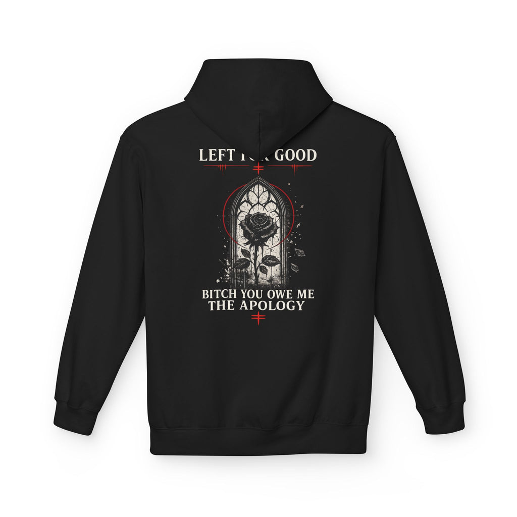 Gothic Rose Window Hoodie | Dark Floral Arch Illustration
