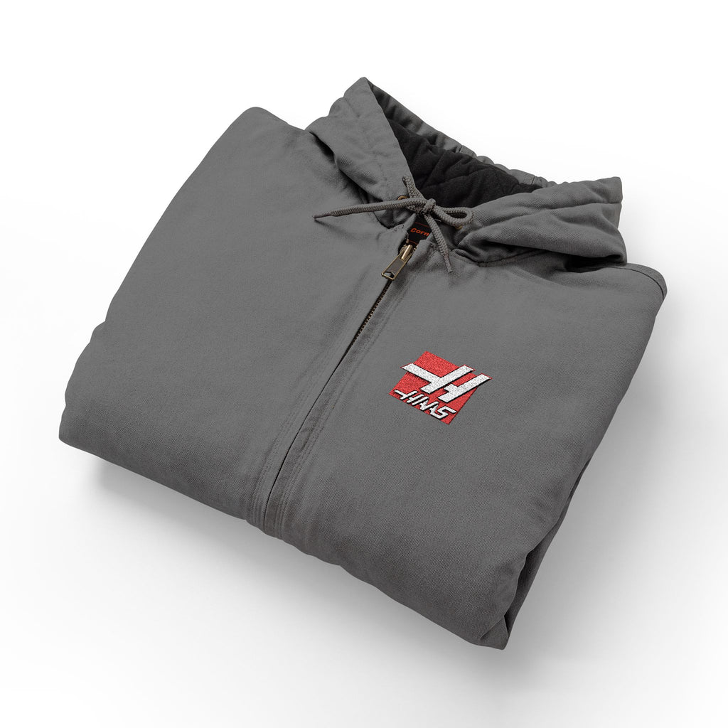 Embroidered HAAS USA logo Hooded Duck Cloth Work Jacket