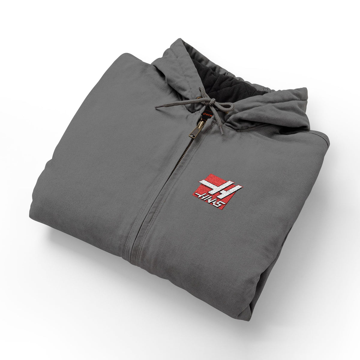 Embroidered HAAS USA logo Hooded Duck Cloth Work Jacket