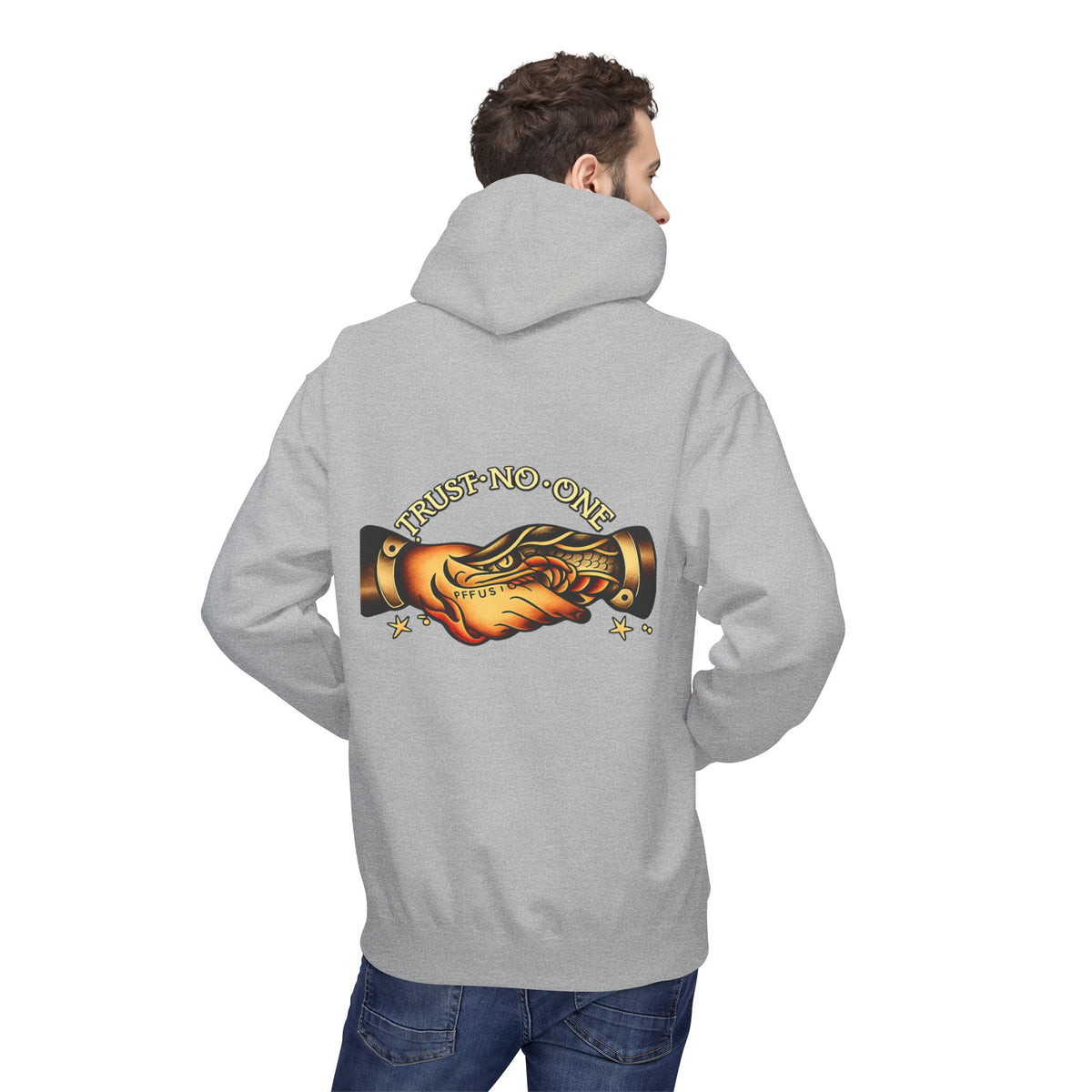 Trust No One Hoodie Tattoo Style Snake Rose Graphic Hoodie Alternative Streetwear Pullover Goth Punk Unisex Sweatshirt