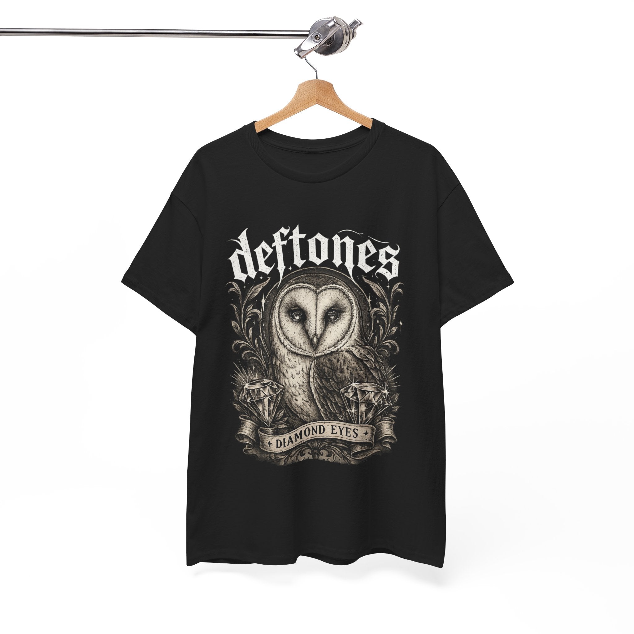 Deftones Diamond Eyes Owl Shirt Vintage Tattoo Style Band Tee Gothic Barn Owl Graphic T Shirt Alternative Streetwear Unisex Tee