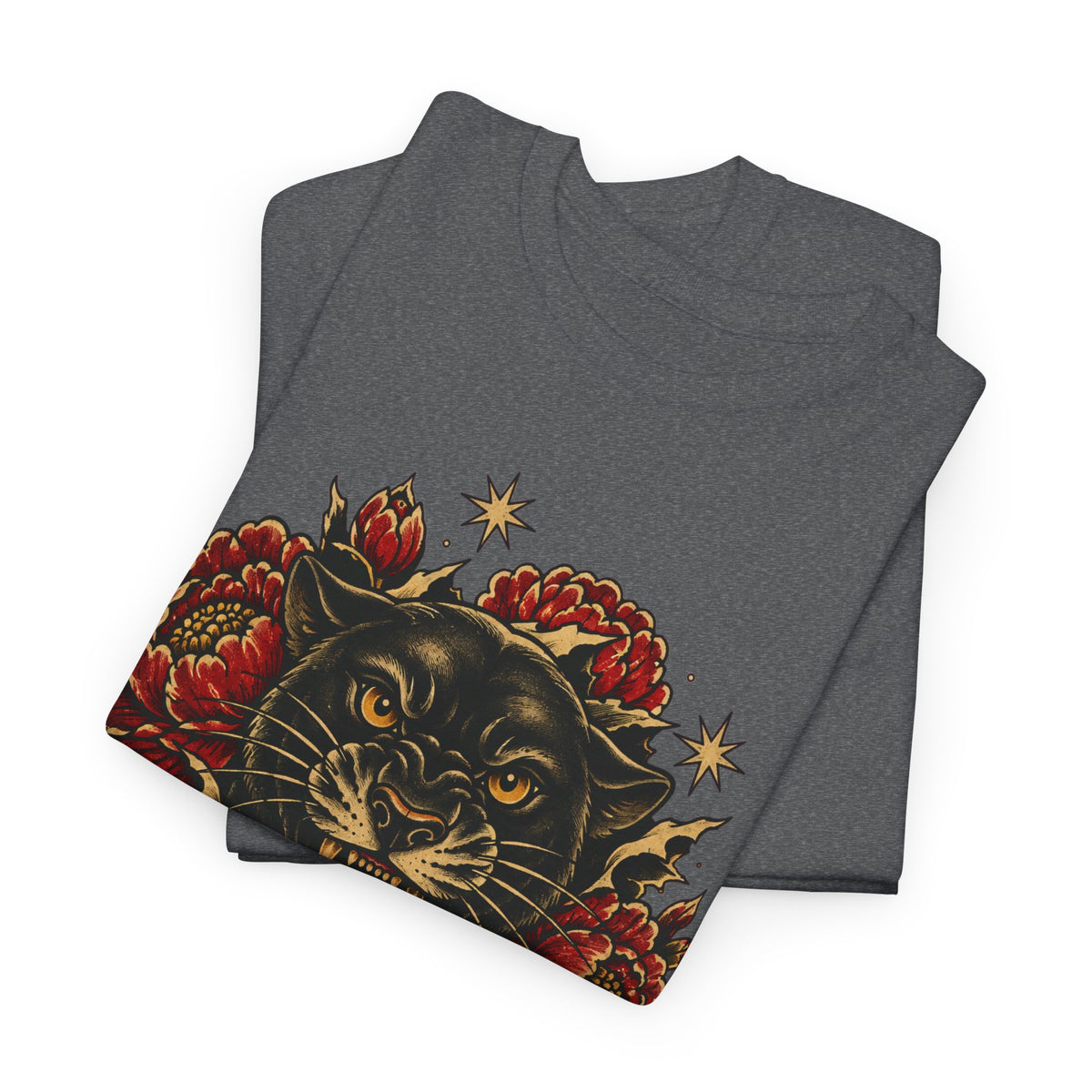 Roaring Panther with Roses T-Shirt | No Peace Without Pressure