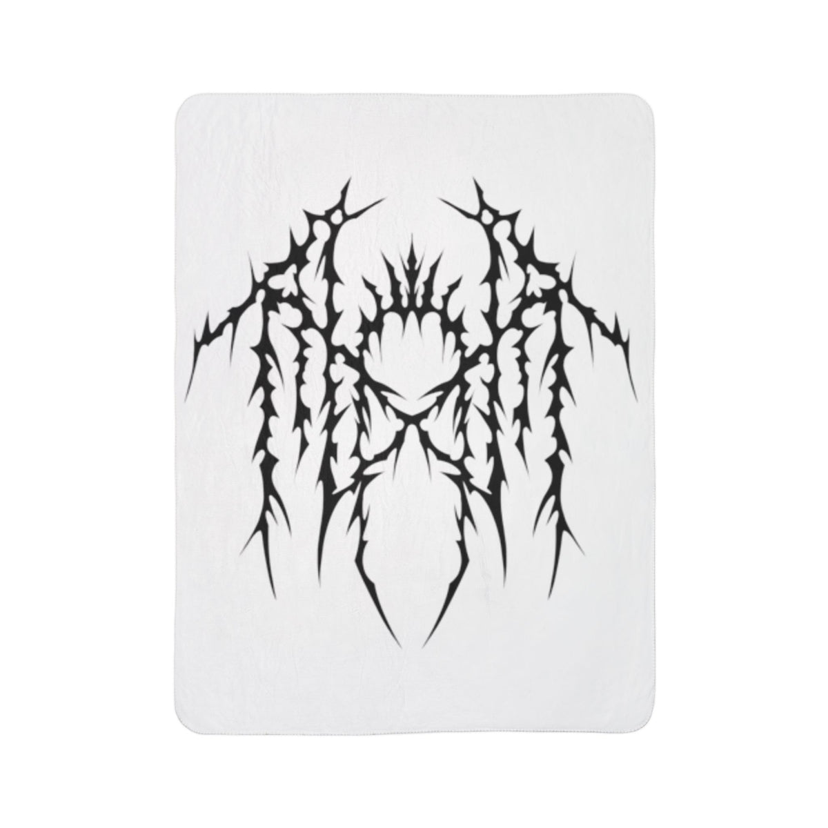 Gothic Thorn Sherpa Blanket | Sleep Token Band Black & White Abstract Fleece Throw