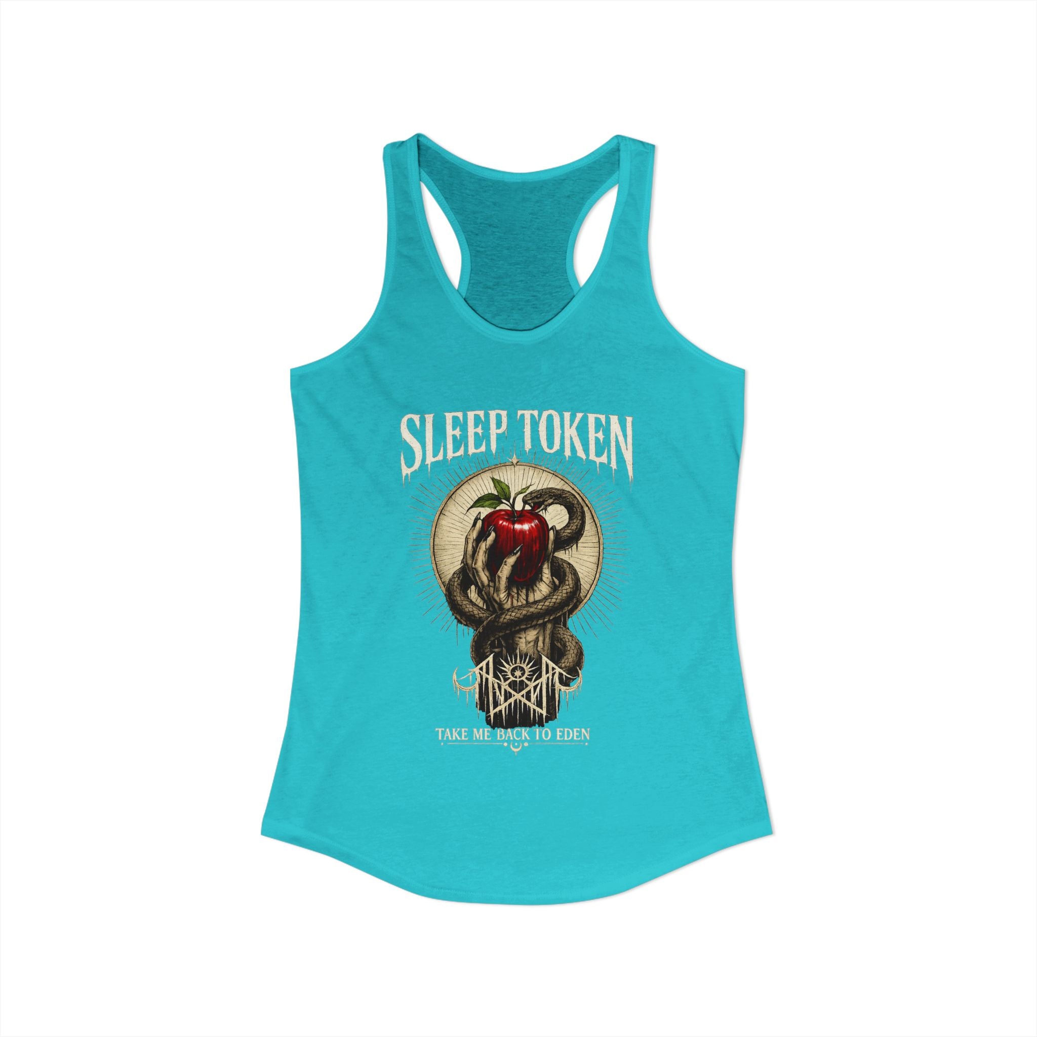 Sleep Token Inspired Womens Racerback Tank Gothic Snake Apple Graphic Shirt Alternative Concert Outfit Take Me Back To Eden Top