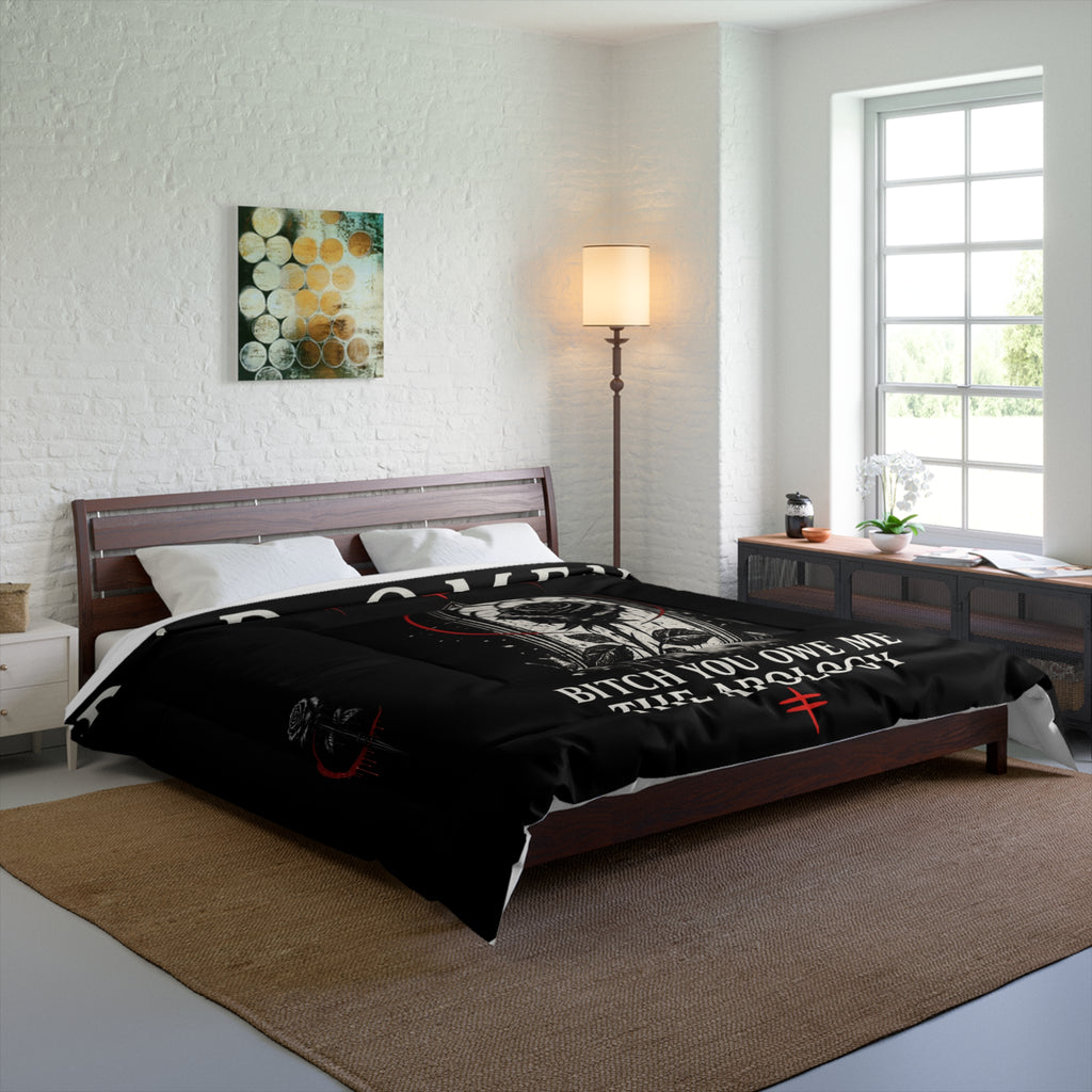 Bad Omens Comforter Left For Good Gothic Bedding Dark Aesthetic Bedroom Decor Alternative Comforter Set Black White Goth Room Decor Gift