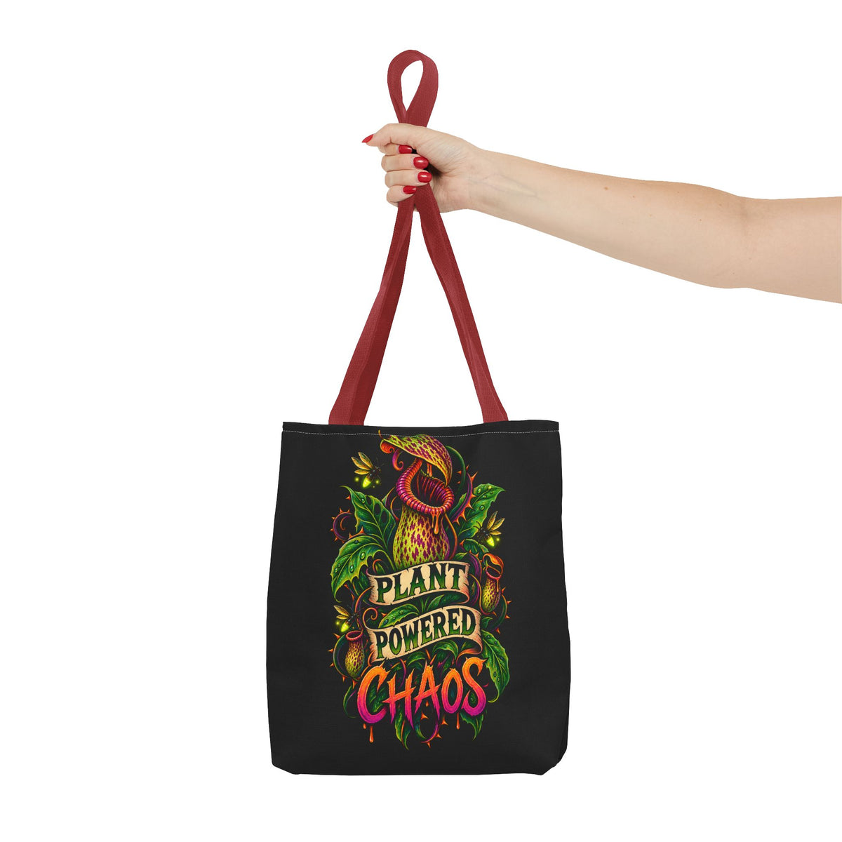Plant Powered Chaos Tote Bag | Carnivorous Pitcher Plant Illustration