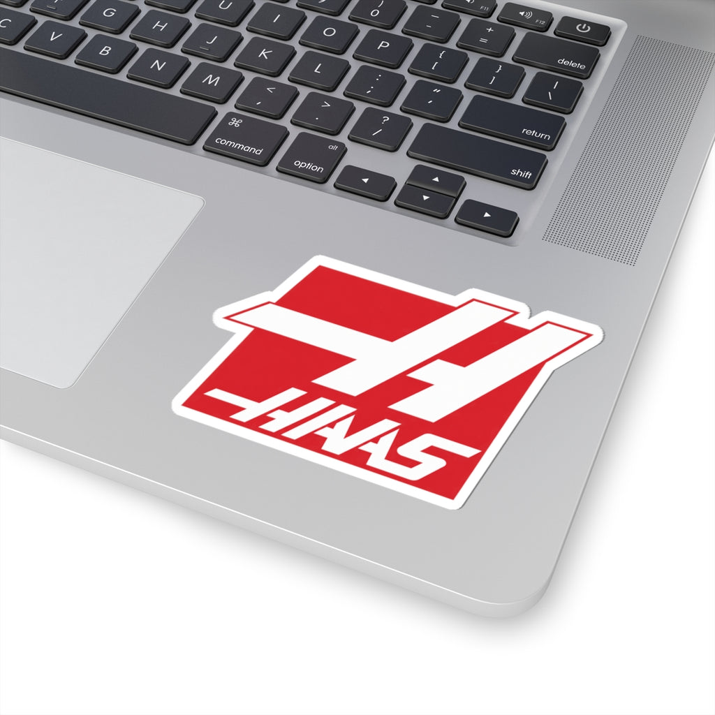 Haas Racing Logo Kiss-Cut Sticker — Red Motorsport Laptop Decal